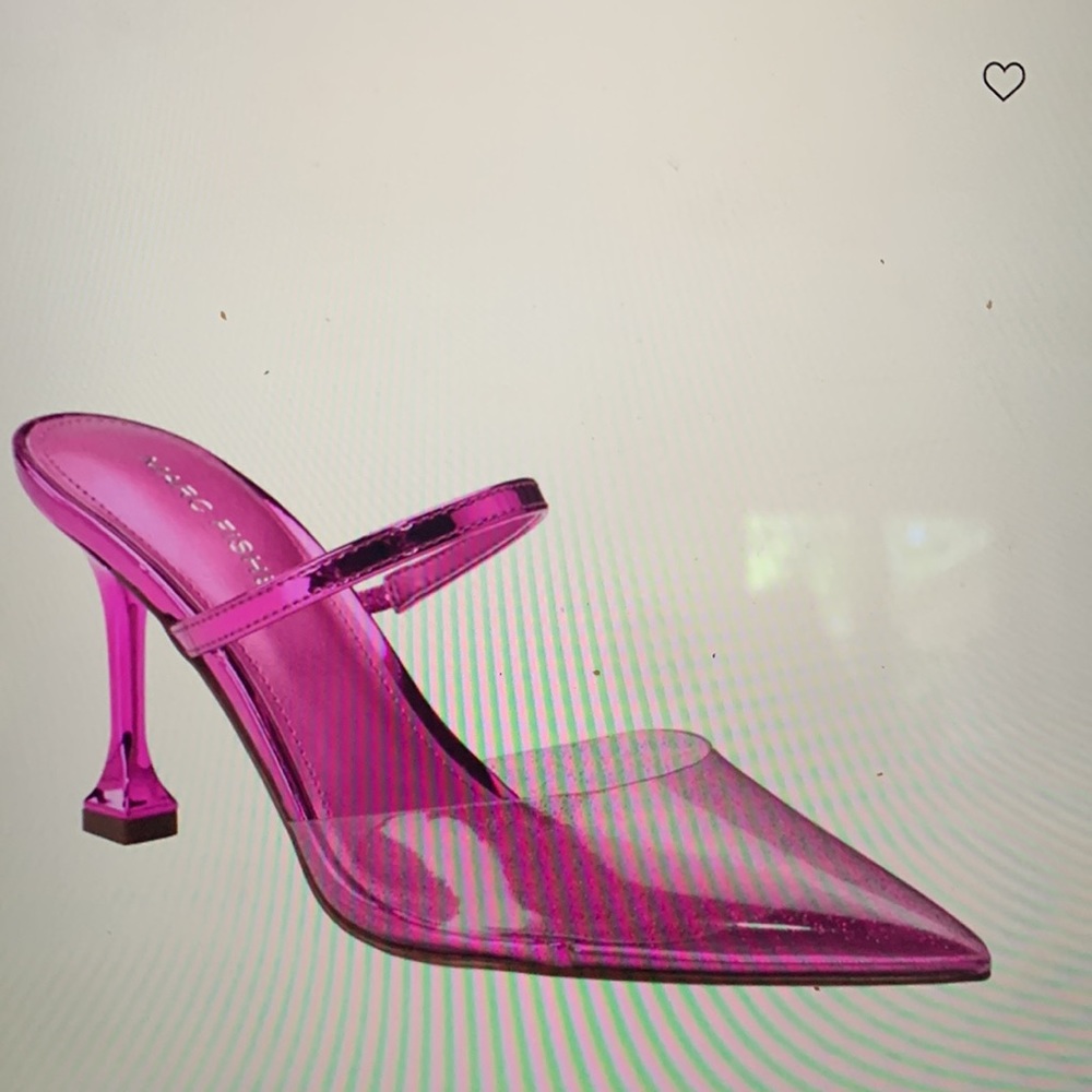 Marc Fisher dark pink slip-on pointy toe high heel mules